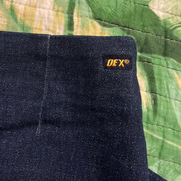 Vintage Dex below the knee stretchy denim skirt with lcd trim - Picture 3 of 6